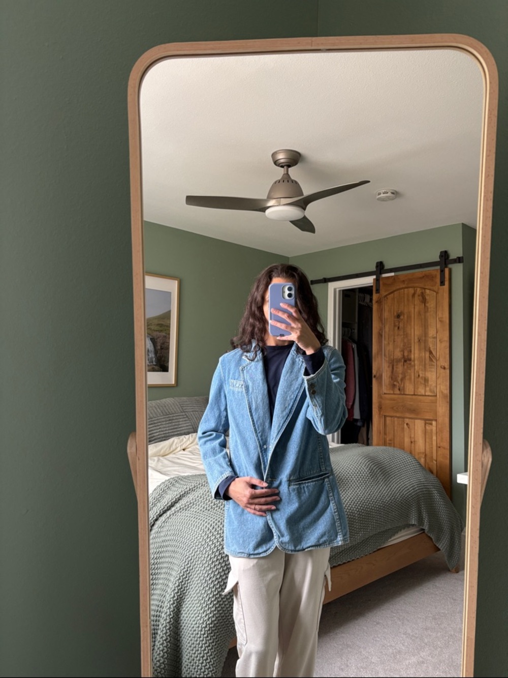 Light Wash Denim Blazer - Casual Jacket